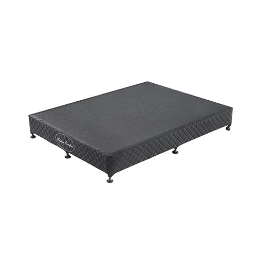 Mattress Base Ensemble Queen Size Solid Wooden Slat in Black with Removable Cover - RnR Galore