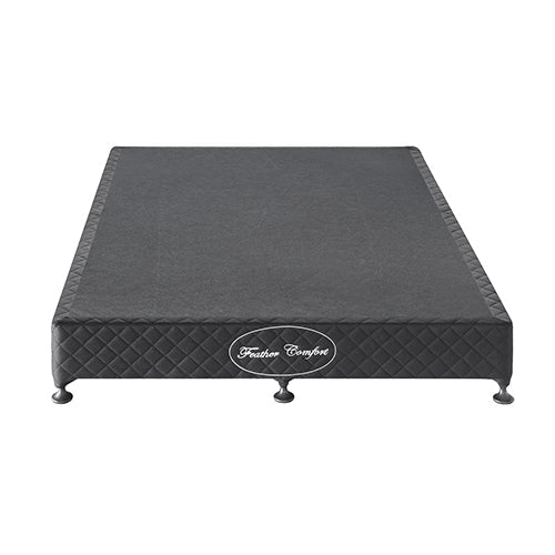 Mattress Base Ensemble Queen Size Solid Wooden Slat in Black with Removable Cover - RnR Galore