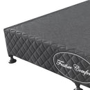 Mattress Base Ensemble Queen Size Solid Wooden Slat in Black with Removable Cover - RnR Galore