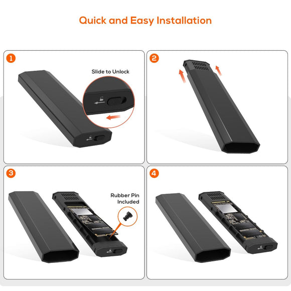 mbeat Elite USB - C to M.2 SSD Enclosure (M - Key, B+M Key) - Matte Black - RnR Galore