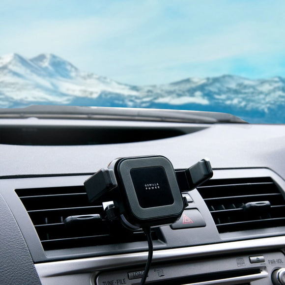 mbeat Gorilla Power 10W Wireless Car Charger With 2.4A USB Charging, Air Vent Clip & Windshield Stand - RnR Galore