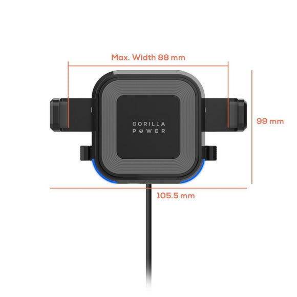 mbeat Gorilla Power 10W Wireless Car Charger With 2.4A USB Charging, Air Vent Clip & Windshield Stand - RnR Galore
