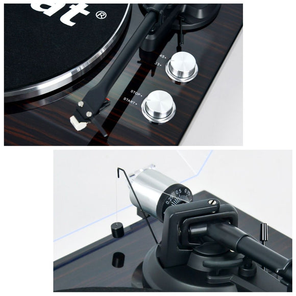 mbeat Hi - Fi Bluetooth Turntable (MMC, USB, Anti - skating, Preamplifier) - Macassar Ebony - RnR Galore