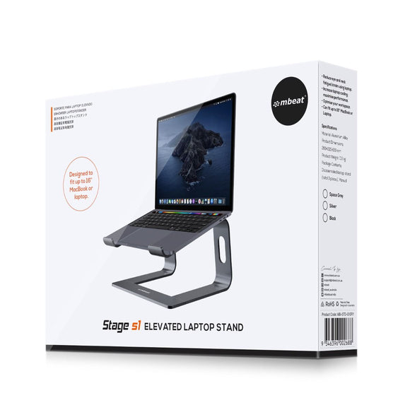 mbeat Stage S1 Space Grey Elevated Laptop Stand up to 16\" Laptop - RnR Galore