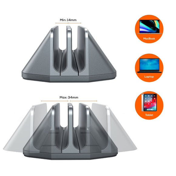 mbeat Stage S5 Adjustable Dual Bay Tablet, Laptop and MacBook Vertical Stand - RnR Galore