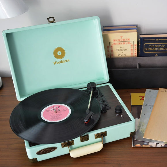 mbeat Woodstock Tiffany Blue Retro Turntable - RnR Galore
