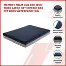 Memory Foam Dog Bed 12CM Thick Large Orthopedic Dog Pet Beds Waterproof Big - RnR Galore