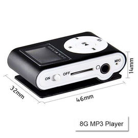 Mini Clip 16G MP3 Music Player With USB Cable & Earphone Black - RnR Galore