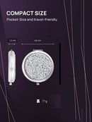 Mini Mix Diamond 1X/2X Magnifying Round Metal Pocket Makeup Mirror (Silver) - RnR Galore
