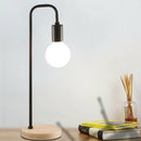 Modern Table lamp Desk Light Timber Base Bedside Bedroom Black - RnR Galore