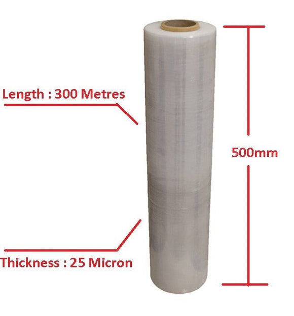 Moofer Premium Pallet Stretch Wrap 500mm x 300m x 25um Clear (4 Packs) - RnR Galore