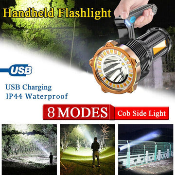 Most Powerful 1200lm LED Flashlight Super Bright Torch Lamp USB Rechargeable - RnR Galore