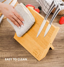 Natural Bamboo Magnetic Knife Block Holder with Strong Magnets for Home Kitchen Storage & Organisation - RnR Galore