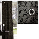 One Piece of Options Flocking Unlined Curtain 110 x 213 cm Charcoal - RnR Galore