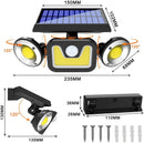 Outdoor Solar Lights with 3 Adjustable Head for Porch Garden Patio - RnR Galore