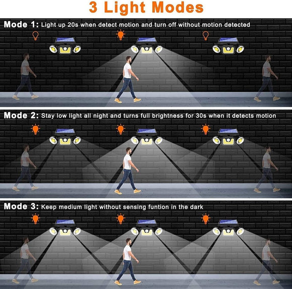 Outdoor Solar Lights with 3 Adjustable Head for Porch Garden Patio - RnR Galore