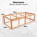 Paw Mate Chicken Coop Rabbit Hutch Extension Run 180 x 90 x 48cm Runey - RnR Galore
