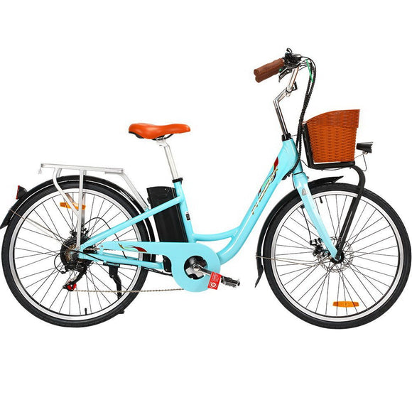 Phoenix 26 Inch Electric Bike Urban Bicycle eBike Removable Battery Blue - RnR Galore