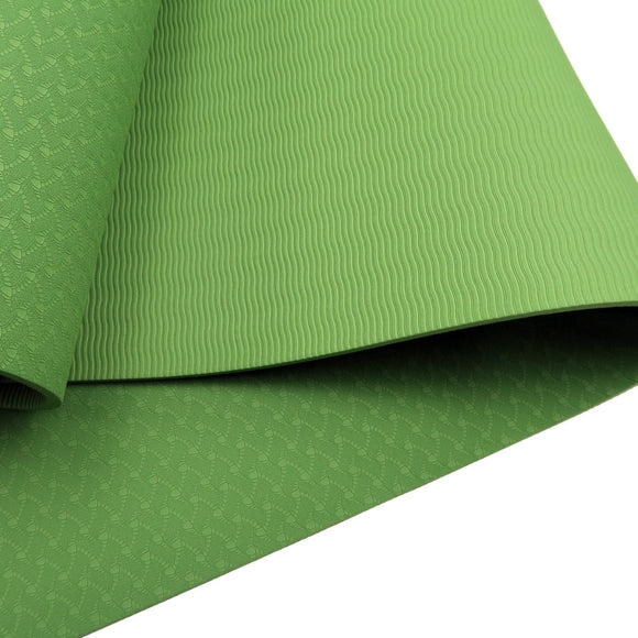 Powertrain Dual Layer 6mm Yoga Mat | Olive | Non - slip Surface And Carry Strap For Ultimate Comfort And Portability - RnR Galore