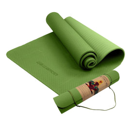 Powertrain Dual Layer 6mm Yoga Mat | Olive | Non - slip Surface And Carry Strap For Ultimate Comfort And Portability - RnR Galore