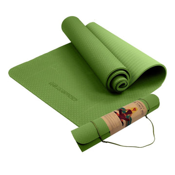 Powertrain Dual Layer 6mm Yoga Mat | Olive | Non - slip Surface And Carry Strap For Ultimate Comfort And Portability - RnR Galore