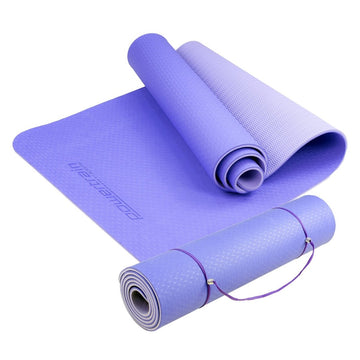 Powertrain TPE Yoga Exercise Mat Home Gym Pilates Fitness 8mm Thick in Light Purple - RnR Galore