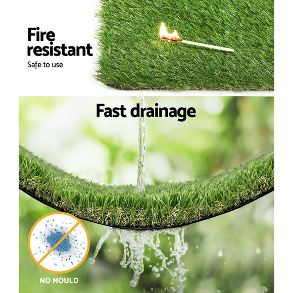 Prime Turf Artificial Grass 20SQM 20mm Synthetic Fake Lawn Turf Plant Plastic 4 - coloured 1mx10m - RnR Galore