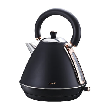 Pronti 1.7L Rose Trim Collection Kettle - Black - RnR Galore