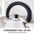 Pronti 1.7l Rose Trim Collection Kettle - White - RnR Galore