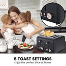 Pronti 4 Slice Toaster Rose Trim Collection - Black - RnR Galore