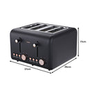 Pronti Toaster, Kettle & Coffee Machine Breakfast Set - Black - RnR Galore