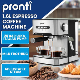 Pronti Toaster, Kettle & Coffee Machine Breakfast Set - White - RnR Galore