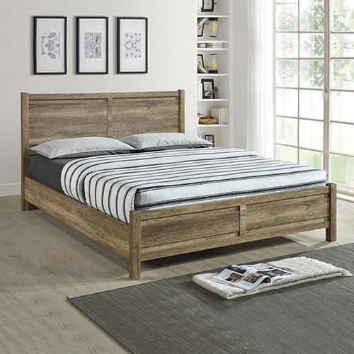 Queen Size Bed Frame Natural Wood like MDF in Oak Colour - RnR Galore