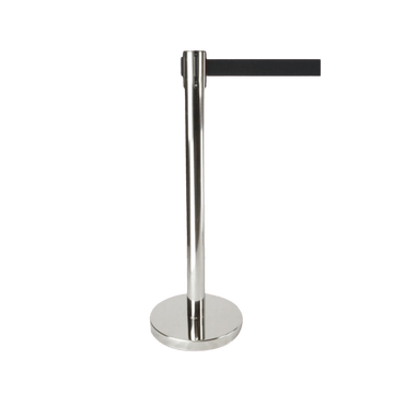 Retractable Queue Crowd Control Barriers | Silver Pole Black Belt - RnR Galore