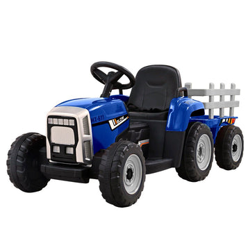 Rigo Kids Electric Ride On Car Tractor Toy Cars 12V Blue - RnR Galore