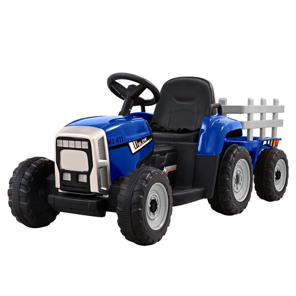 Rigo Kids Electric Ride On Car Tractor Toy Cars 12V Blue - RnR Galore