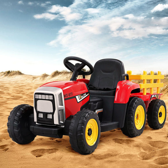 Rigo Kids Electric Ride On Car Tractor Toy Cars 12V Red - RnR Galore