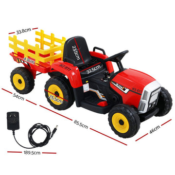 Rigo Kids Electric Ride On Car Tractor Toy Cars 12V Red - RnR Galore