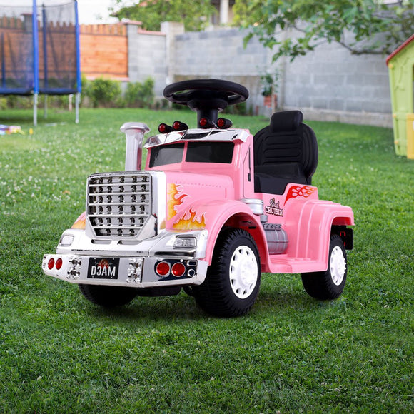Rigo Kids Electric Ride On Car Truck Motorcycle Motorbike Toy Cars 6V Pink - RnR Galore