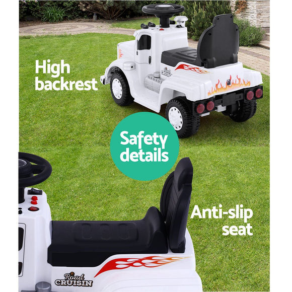 Rigo Kids Electric Ride On Car Truck Motorcycle Motorbike Toy Cars 6V White - RnR Galore