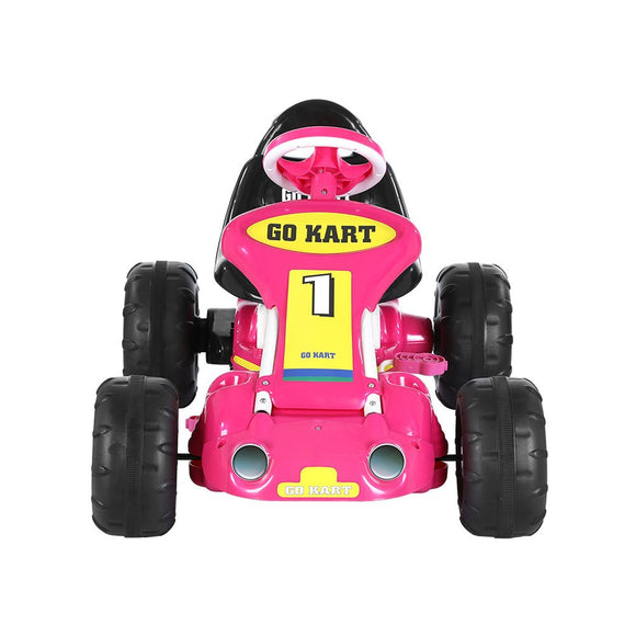 Rigo Kids Pedal Go Kart Ride On Toys Racing Car Plastic Tyre Pink - RnR Galore