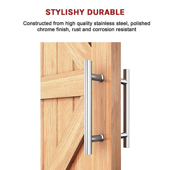 Round 300mm Stainless Steel Push Pull Door Handle for Wood Glass - RnR Galore