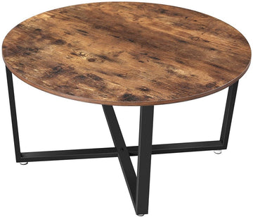 Round Coffee Table Rustic Brown and Black - RnR Galore