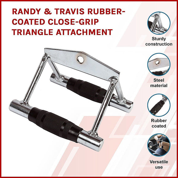 Rubber - Coated Close Grip Triangle Attachment for Lat Pulldown - RnR Galore