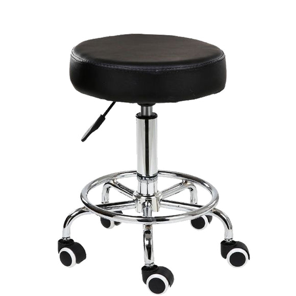 Salon Chair Bar Swivel Stool Office Roller Wheels Portable Height Adjust Leather BS8401 - RnR Galore