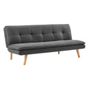 Sarantino 3 Seater Linen Sofa Bed Couch Lounge Futon - Dark Grey - RnR Galore