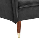 Sarantino Faux Velvet Tufted Sofa Bed Couch Futon - Black - RnR Galore
