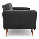 Sarantino Faux Velvet Tufted Sofa Bed Couch Futon - Black - RnR Galore