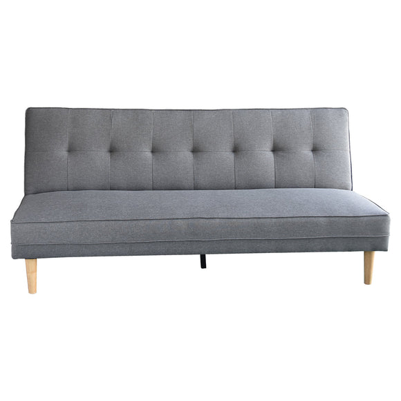 Sarantino Madison Sofa Bed Lounge Couch Futon Furniture Home Light Grey Linen Suite - RnR Galore