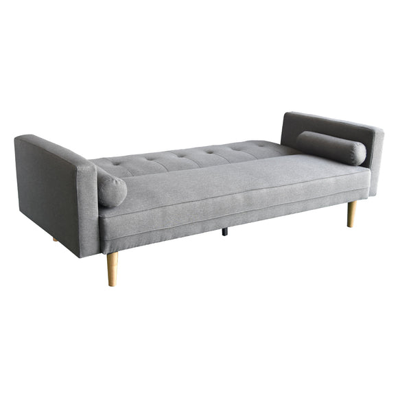 Sarantino Madison Sofa Bed Lounge Couch Futon Furniture Home Light Grey Linen Suite - RnR Galore